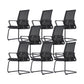 Modern Breathable AirGrid Arm Chair Microfiber Desk Mid Back Chair Black 8 Piece Set Clearhalo 'furn' 'furn_office_chair' 'Furniture' 'Office Chairs' 'Office Furniture' 'office_chair' 6388511