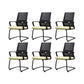 Modern Breathable AirGrid Arm Chair Microfiber Desk Mid Back Chair Light Yellow 6 Piece Set Clearhalo 'furn' 'furn_office_chair' 'Furniture' 'Office Chairs' 'Office Furniture' 'office_chair' 6388525