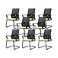 Modern Breathable AirGrid Arm Chair Microfiber Desk Mid Back Chair Light Yellow 8 Piece Set Clearhalo 'furn' 'furn_office_chair' 'Furniture' 'Office Chairs' 'Office Furniture' 'office_chair' 6388526