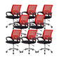 Modern Breathable AirGrid Swivel Chair Microfiber Desk Mid Back Chair Red 8 Piece Set Clearhalo 'furn' 'furn_office_chair' 'Furniture' 'Office Chairs' 'Office Furniture' 'office_chair' 6388551