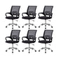 Modern Breathable AirGrid Swivel Chair Microfiber Desk Mid Back Chair Black 6 Piece Set Clearhalo 'furn' 'furn_office_chair' 'Furniture' 'Office Chairs' 'Office Furniture' 'office_chair' 6388553
