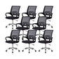 Modern Breathable AirGrid Swivel Chair Microfiber Desk Mid Back Chair Black 8 Piece Set Clearhalo 'furn' 'furn_office_chair' 'Furniture' 'Office Chairs' 'Office Furniture' 'office_chair' 6388554