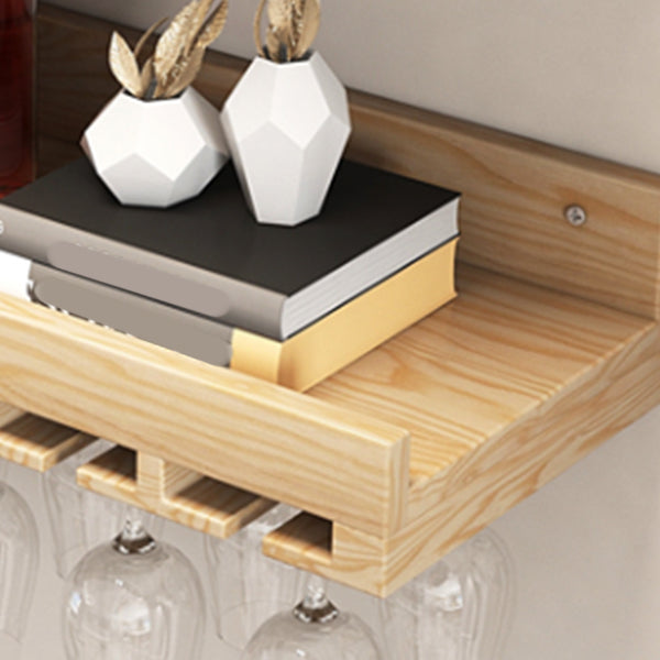 Kit di portabottiglie in legno massiccio industriale a parete per vetro a parete porta rastrelliera