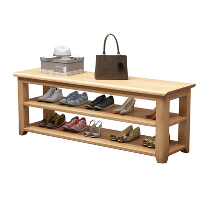 13.65-inch Width Modern Entryway Bench Solid Wood Seating Bench with Storage Natural Clearhalo 'Benches' 'Chairs & Seating' 'furn' 'furn_benches' 'Furniture' 'Living Room Furniture' 6388683