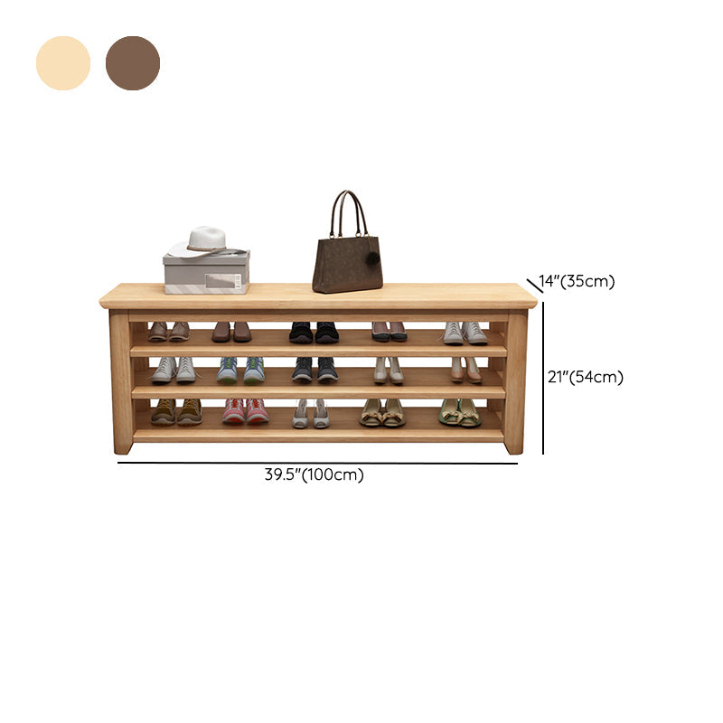 13.65-inch Width Modern Entryway Bench Solid Wood Seating Bench with Storage Clearhalo 'Benches' 'Chairs & Seating' 'furn' 'furn_benches' 'Furniture' 'Living Room Furniture' 6388698