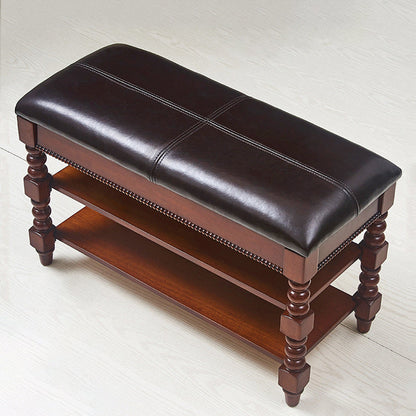 18.9" Wide Traditional Bench Cushioned Entryway and Bedroom Bench Brown Clearhalo 'Benches' 'Chairs & Seating' 'furn' 'furn_benches' 'Furniture' 'Living Room Furniture' 6388701
