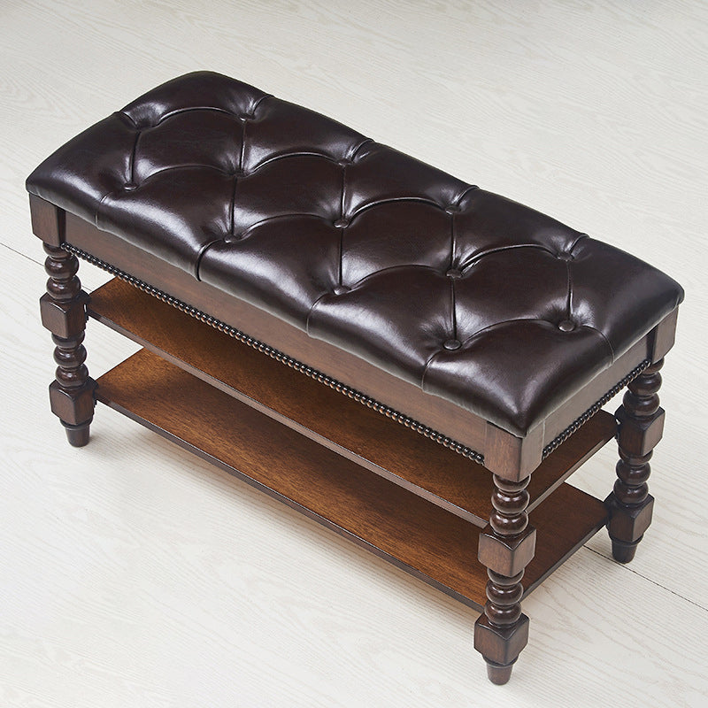 18.9" Wide Traditional Bench Cushioned Entryway and Bedroom Bench Tan Clearhalo 'Benches' 'Chairs & Seating' 'furn' 'furn_benches' 'Furniture' 'Living Room Furniture' 6388707