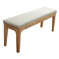13.8" Wide Contemporary Seating Bench Solid Wood Rubberwood Bench Natural Wood White Clearhalo 'Benches' 'Chairs & Seating' 'furn' 'furn_benches' 'Furniture' 'Living Room Furniture' 6388727