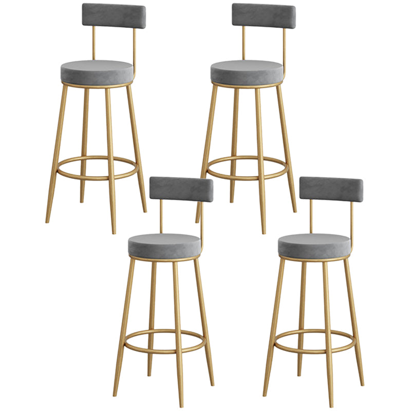 Metal Pub Set 1/3/4 Pcs Rectangle Bar Table with Stone Top and Upholstered Bar Stools Gold Gray 29.5"H Stool (Set of 4) Clearhalo 'Bar Furniture' 'furn' 'furn_home_bar_bar_sets' 'Furniture' 'Home Bars & Bar Sets' 'home_bar_bar_sets' 'Kitchen & Dining Furniture' 6389014