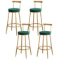 Metal Pub Set 1/3/4 Pcs Rectangle Bar Table with Stone Top and Upholstered Bar Stools Gold 30"H Stools (Set of 4) Clearhalo 'Bar Furniture' 'furn' 'furn_home_bar_bar_sets' 'Furniture' 'Home Bars & Bar Sets' 'home_bar_bar_sets' 'Kitchen & Dining Furniture' 6389016