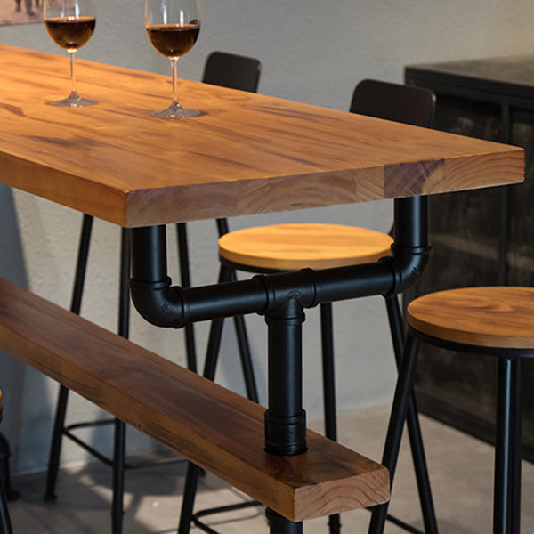 Juego de mesa de barra 1/4/7 piezas Juego de comedor de pub rectangular industrial