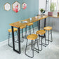 Wood Rectangle Bar Table with High Metal Stools Industrial 1/2/7 Pieces Bar Table Set