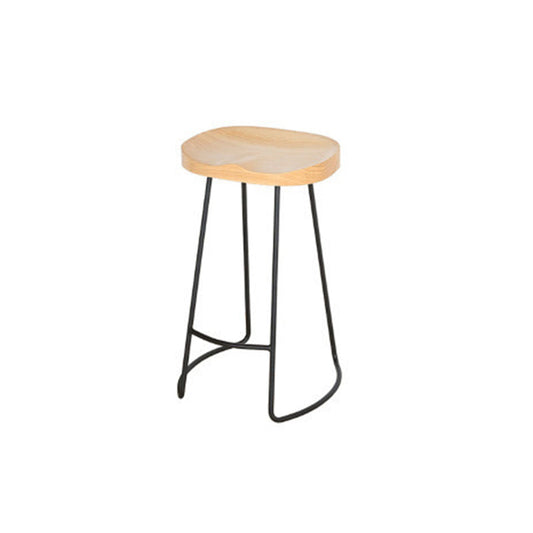 Houten rechthoekige staaftafel met hoge metalen krukken industrieel 1/2/7 stuks balktafel set