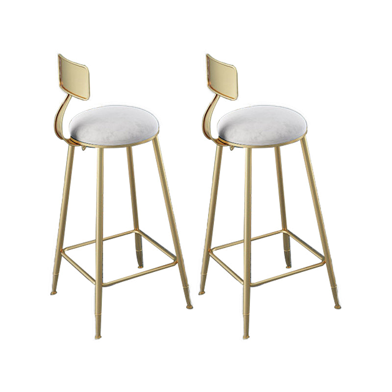 1/2/3 Pieces Pub Dining Set Modern Rectangular Bar Stool and Table Set White-Gold 30"H Stools (Set of 2) Clearhalo 'Bar Furniture' 'furn' 'furn_home_bar_bar_sets' 'Furniture' 'Home Bars & Bar Sets' 'home_bar_bar_sets' 'Kitchen & Dining Furniture' 6389303