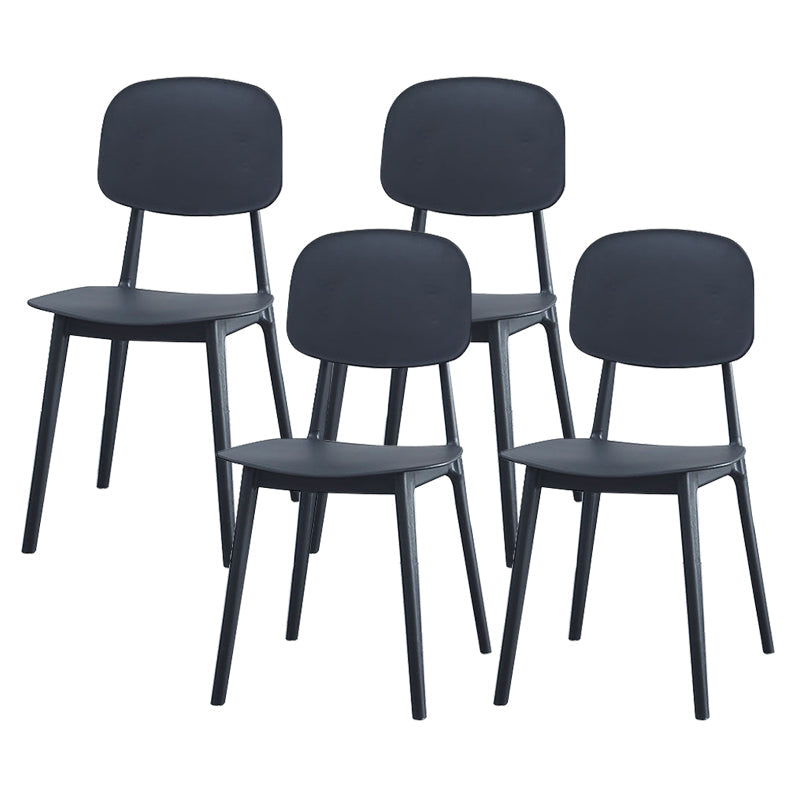 Contemporary Kitchen Dining Side Chair Open Back Plastic Chair