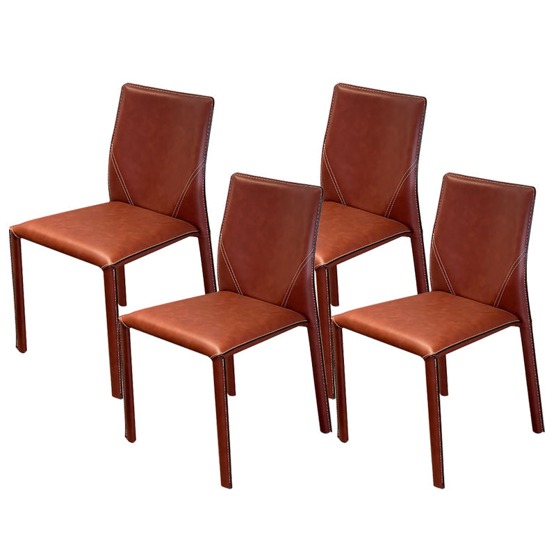 Home Dining Room Side Chair Faux Leather Armless Dining Chairs