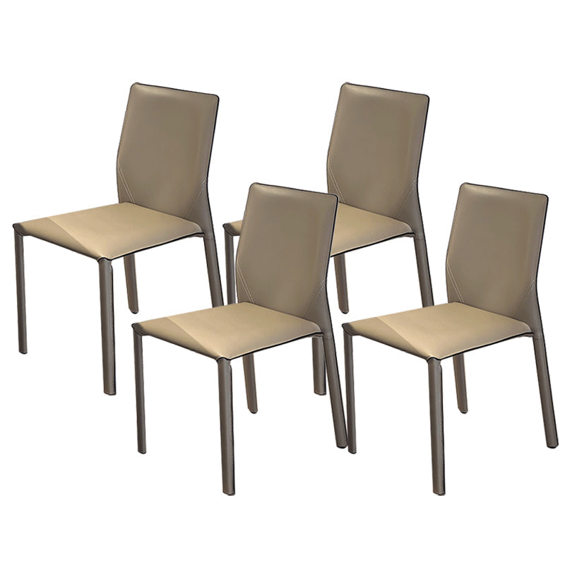Home Dining Room Side Chair Faux Leather Armless Dining Chairs