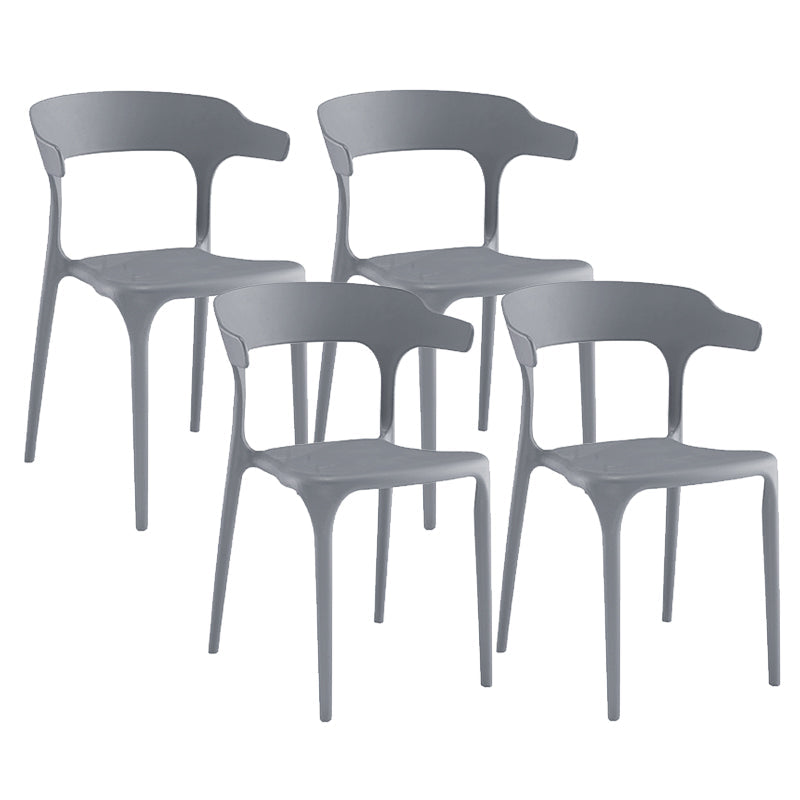 Modern Indoor-Outdoor Chair Open Back Plastic Dining Side Chair