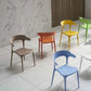 Modern Indoor-Outdoor Chair Open Back Plastic Dining Side Chair