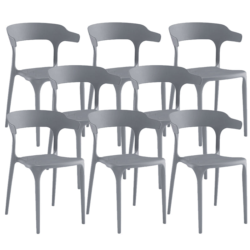 Modern Indoor-Outdoor Chair Open Back Plastic Dining Side Chair
