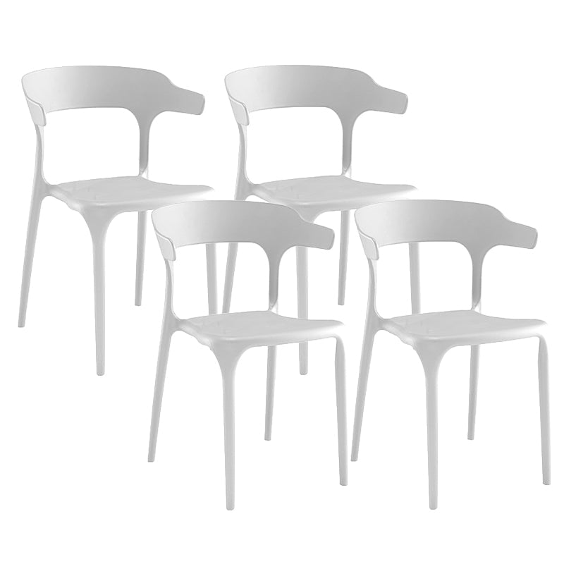 Modern Indoor-Outdoor Chair Open Back Plastic Dining Side Chair