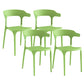 Modern Indoor-Outdoor Chair Open Back Plastic Dining Side Chair