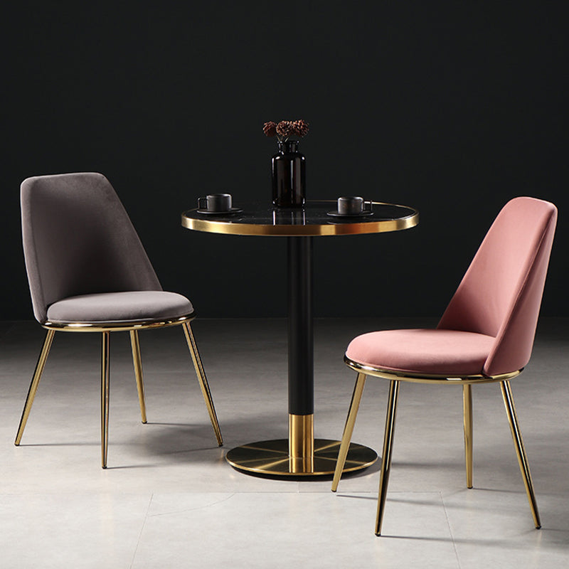 Sedia laterale in stile glam sedia da pranzo srofida senza braccio per sala da pranzo