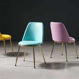 Sedia laterale in stile glam sedia da pranzo srofida senza braccio per sala da pranzo