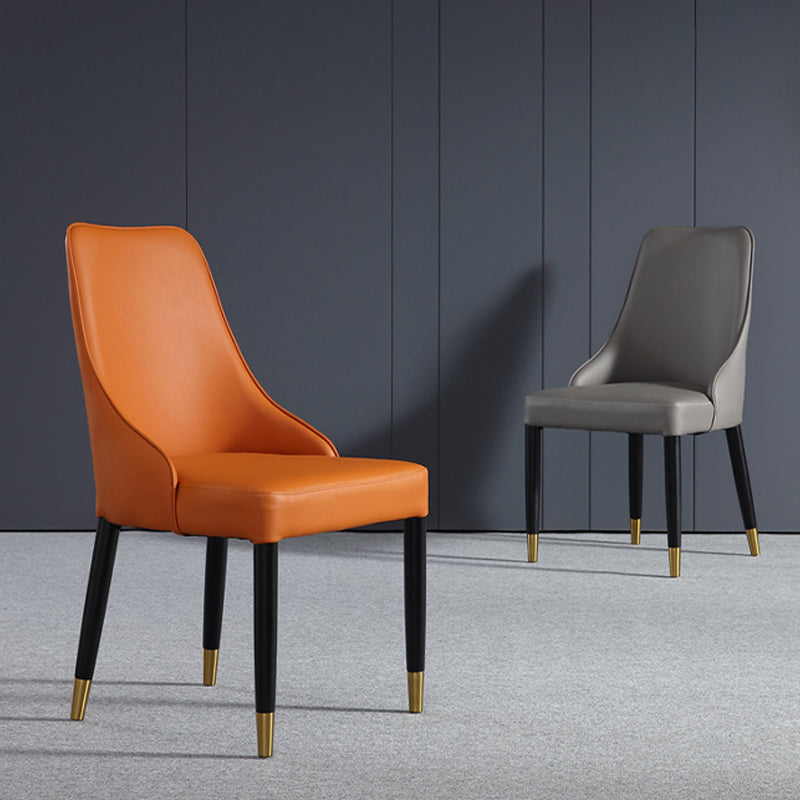 Glam Style Parsons Side Chair Leather Dining Chair for Dining Room Clearhalo 'Dining Chairs' 'Dining Tables & Seating' 'dining_chair' 'furn' 'furn_dining_chair' 'Furniture' 'Kitchen & Dining Furniture' 6389675