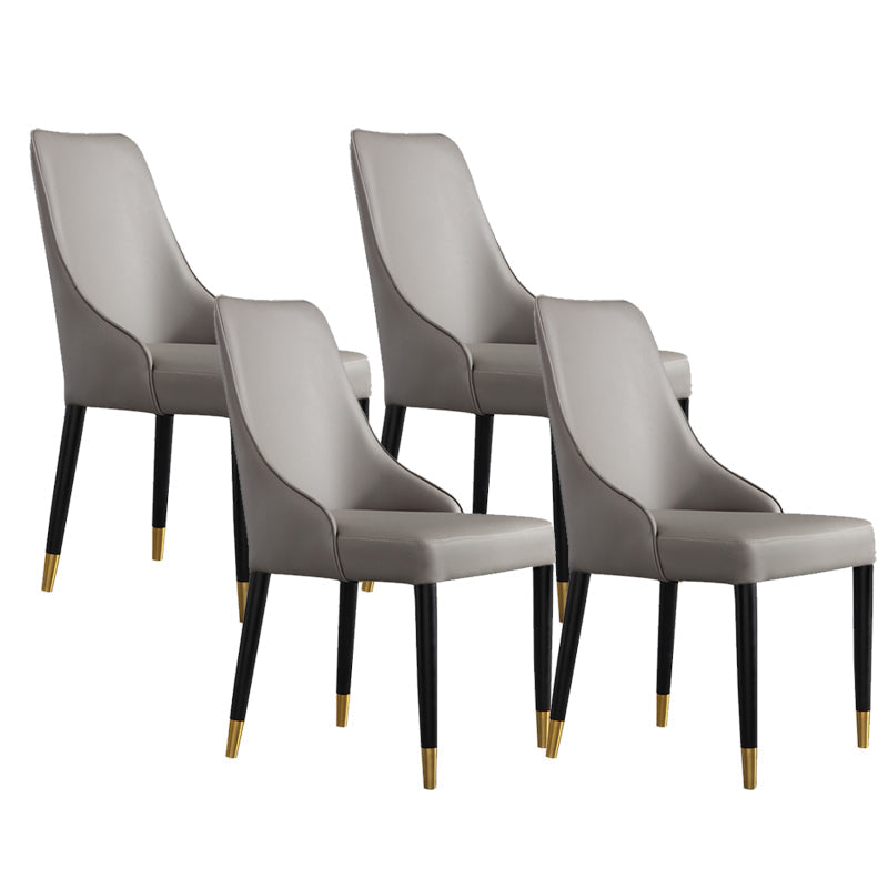 Glam Style Parsons Side Chair Leather Dining Chair for Dining Room Grey 4 Piece Set Clearhalo 'Dining Chairs' 'Dining Tables & Seating' 'dining_chair' 'furn' 'furn_dining_chair' 'Furniture' 'Kitchen & Dining Furniture' 6389678