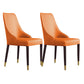 Glam Style Parsons Side Chair Leather Dining Chair for Dining Room Orange 2 Piece Set Clearhalo 'Dining Chairs' 'Dining Tables & Seating' 'dining_chair' 'furn' 'furn_dining_chair' 'Furniture' 'Kitchen & Dining Furniture' 6389683