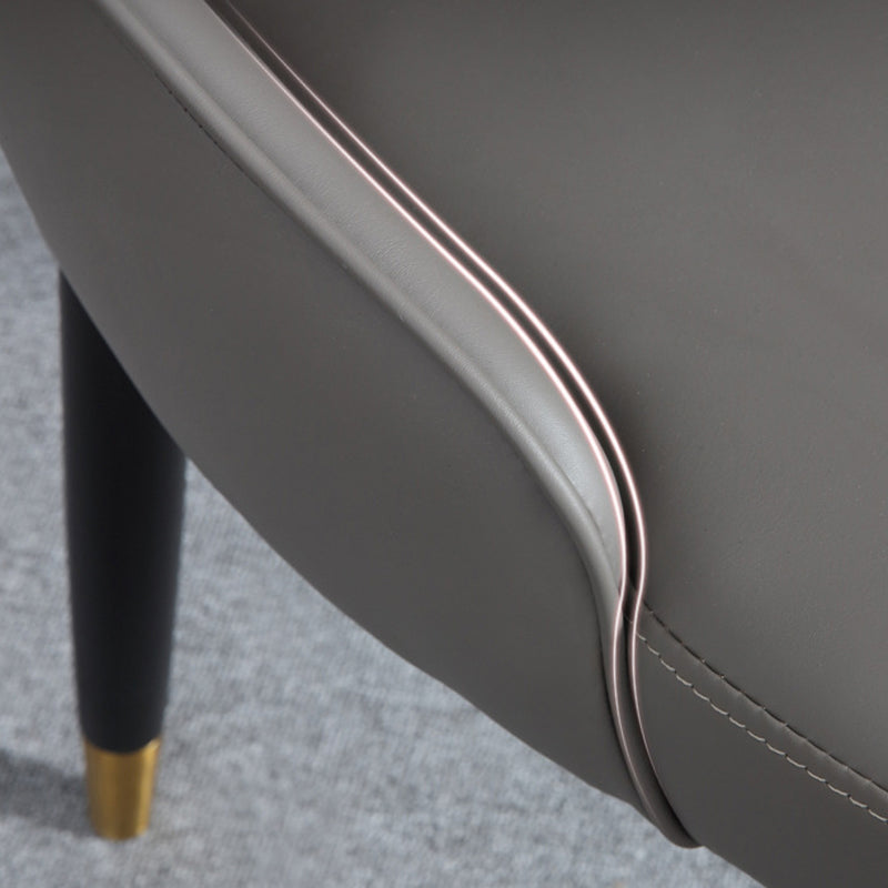 Glam Style Parsons Side Chair Leather Dining Chair for Dining Room Clearhalo 'Dining Chairs' 'Dining Tables & Seating' 'dining_chair' 'furn' 'furn_dining_chair' 'Furniture' 'Kitchen & Dining Furniture' 6389690