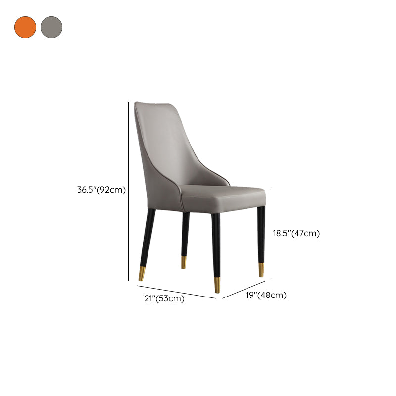 Glam Style Parsons Side Chair Leather Dining Chair for Dining Room Clearhalo 'Dining Chairs' 'Dining Tables & Seating' 'dining_chair' 'furn' 'furn_dining_chair' 'Furniture' 'Kitchen & Dining Furniture' 6389696