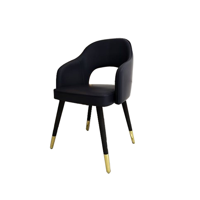 Glam Style Side Chair Open Back Leather Indoor Dining Chair for Home Clearhalo 'Dining Chairs' 'Dining Tables & Seating' 'dining_chair' 'furn' 'furn_dining_chair' 'Furniture' 'Kitchen & Dining Furniture' 6389705