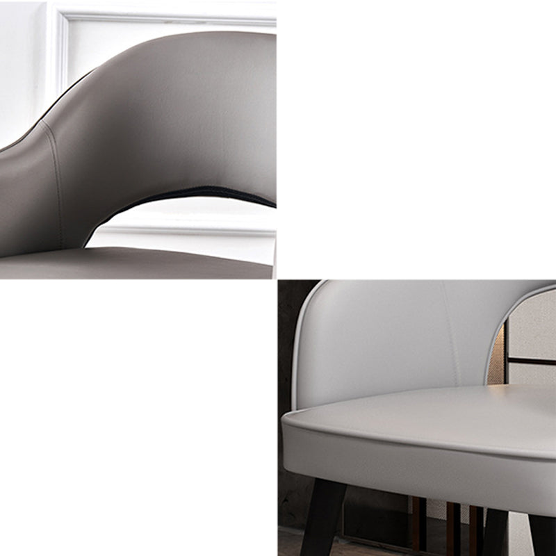 Glam Style Side Chair Open Back Leather Indoor Dining Chair for Home Clearhalo 'Dining Chairs' 'Dining Tables & Seating' 'dining_chair' 'furn' 'furn_dining_chair' 'Furniture' 'Kitchen & Dining Furniture' 6389712