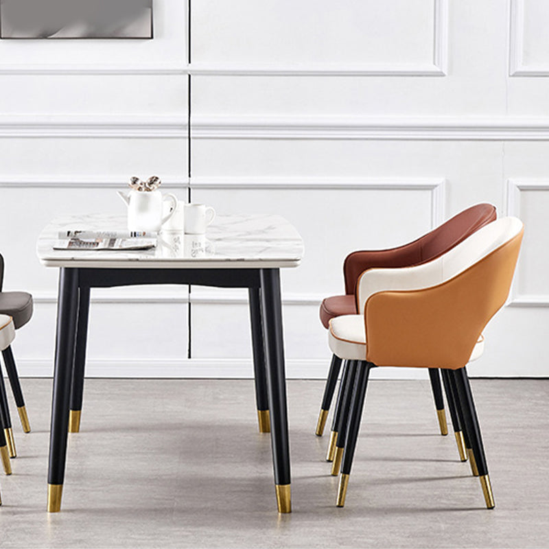 Sedia laterale in stile glam aprire in pelle sedia da pranzo interno per casa