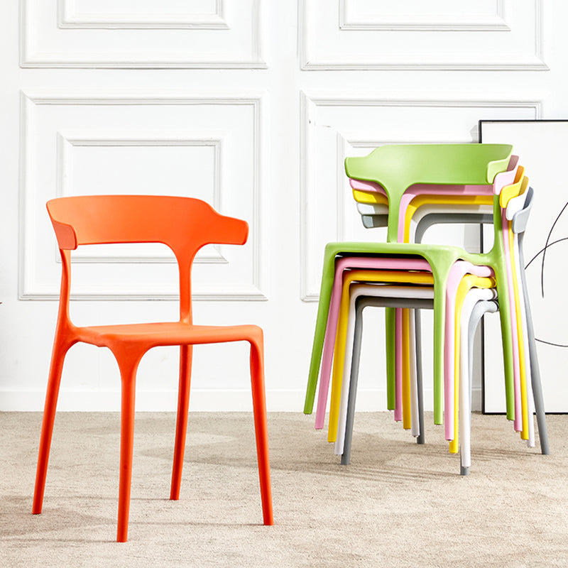 Sedie da pranzo contemporanea aperta sedia laterale senza braccio di plastica