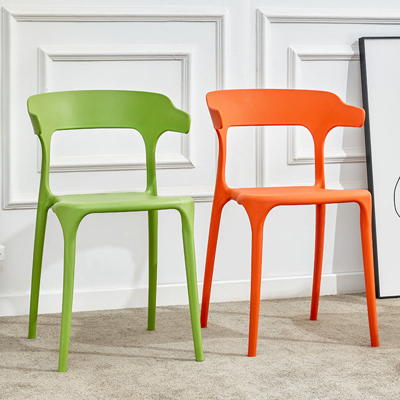 Sedie da pranzo contemporanea aperta sedia laterale senza braccio di plastica