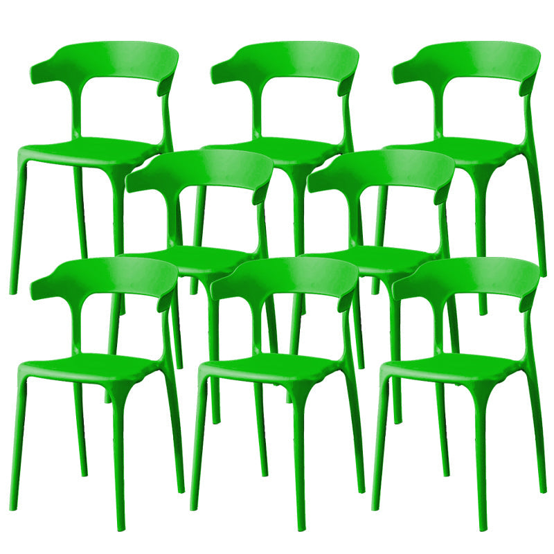 Sedie da pranzo contemporanea aperta sedia laterale senza braccio di plastica