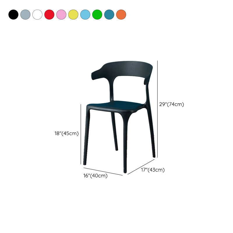 Sedie da pranzo contemporanea aperta sedia laterale senza braccio di plastica