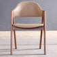 Silla de comedor de comedor de espalda abierto silla de comedor de madera maciza en marrón