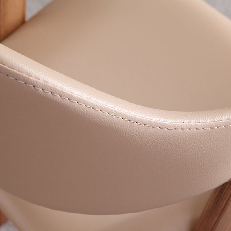 Silla de comedor de comedor de espalda abierto silla de comedor de madera maciza en marrón