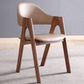 Silla de comedor de comedor de espalda abierto silla de comedor de madera maciza en marrón