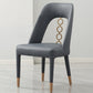 フェイクレザーホームダイニングチェアオープンバックダイニングサイドチェアグレーのサイドチェア