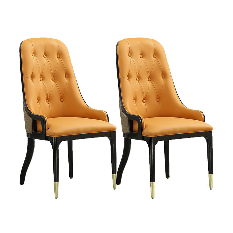 Contemporary Kitchen Dining Side Chair Upholstered Arm Chair Orange 2 Piece Set Clearhalo 'Dining Chairs' 'Dining Tables & Seating' 'dining_chair' 'furn' 'furn_dining_chair' 'Furniture' 'Kitchen & Dining Furniture' 6389848