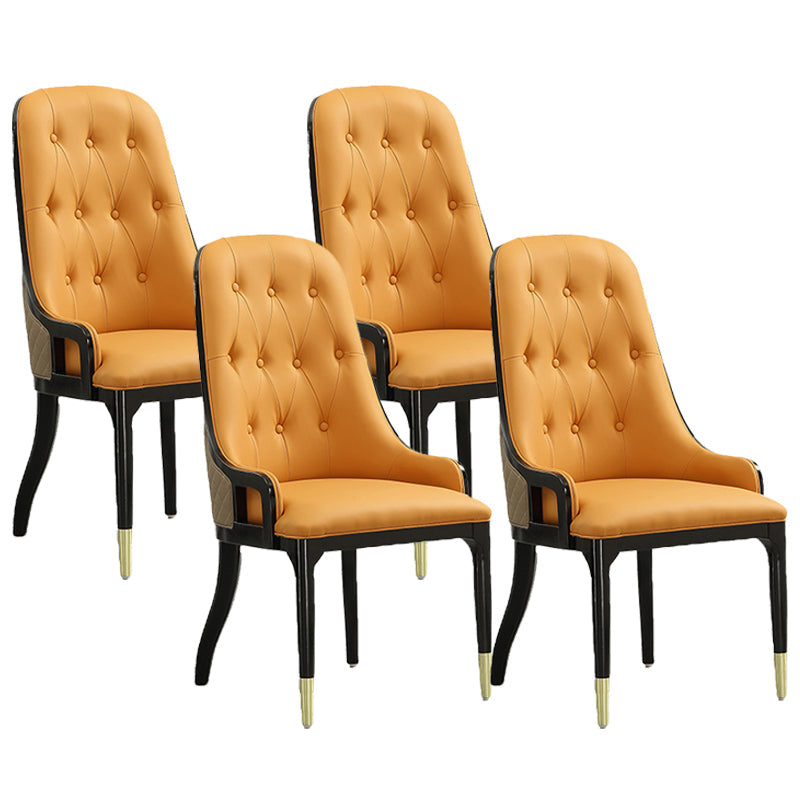 Contemporary Kitchen Dining Side Chair Upholstered Arm Chair Orange 4 Piece Set Clearhalo 'Dining Chairs' 'Dining Tables & Seating' 'dining_chair' 'furn' 'furn_dining_chair' 'Furniture' 'Kitchen & Dining Furniture' 6389849