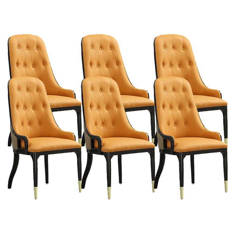 Contemporary Kitchen Dining Side Chair Upholstered Arm Chair Orange 6 Piece Set Clearhalo 'Dining Chairs' 'Dining Tables & Seating' 'dining_chair' 'furn' 'furn_dining_chair' 'Furniture' 'Kitchen & Dining Furniture' 6389851