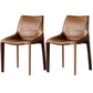 Contemporary Faux Leather Dining Chairs Indoor-Outdoor Parsons Chair Brown 2 Piece Set Clearhalo 'Dining Chairs' 'Dining Tables & Seating' 'dining_chair' 'furn' 'furn_dining_chair' 'Furniture' 'Kitchen & Dining Furniture' 6389864