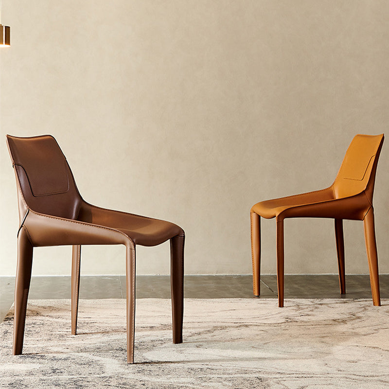 Contemporary Faux Leather Dining Chairs Indoor-Outdoor Parsons Chair Clearhalo 'Dining Chairs' 'Dining Tables & Seating' 'dining_chair' 'furn' 'furn_dining_chair' 'Furniture' 'Kitchen & Dining Furniture' 6389865