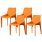 Contemporary Faux Leather Dining Chairs Indoor-Outdoor Parsons Chair Orange 4 Piece Set Clearhalo 'Dining Chairs' 'Dining Tables & Seating' 'dining_chair' 'furn' 'furn_dining_chair' 'Furniture' 'Kitchen & Dining Furniture' 6389876